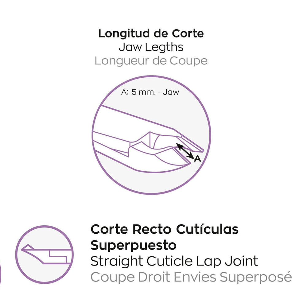 3 Claveles - Alicate para Cutículas 10 cm Corte 5 mm. Acero al Carbono Forjado en Caliente