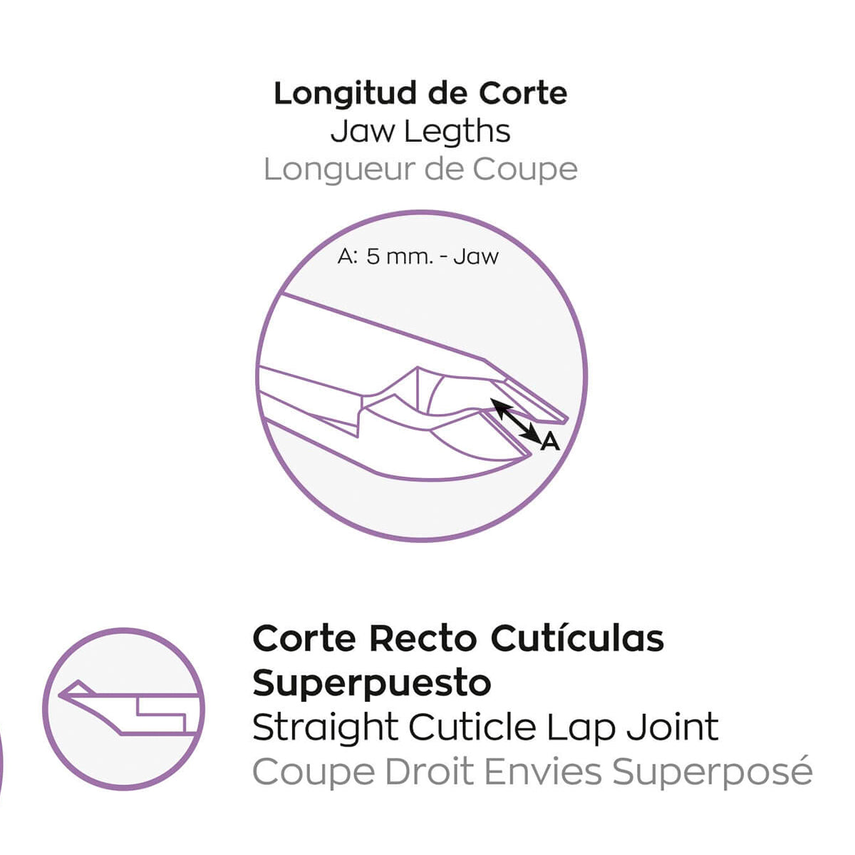 3 Claveles - Alicate para Cutículas 10 cm Corte 5 mm. Acero al Carbono Forjado en Caliente