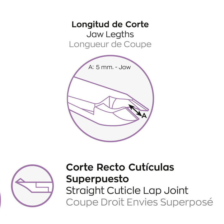 3 Claveles - Alicate para Cutículas 10 cm Corte 5 mm. Acero al Carbono Forjado en Caliente