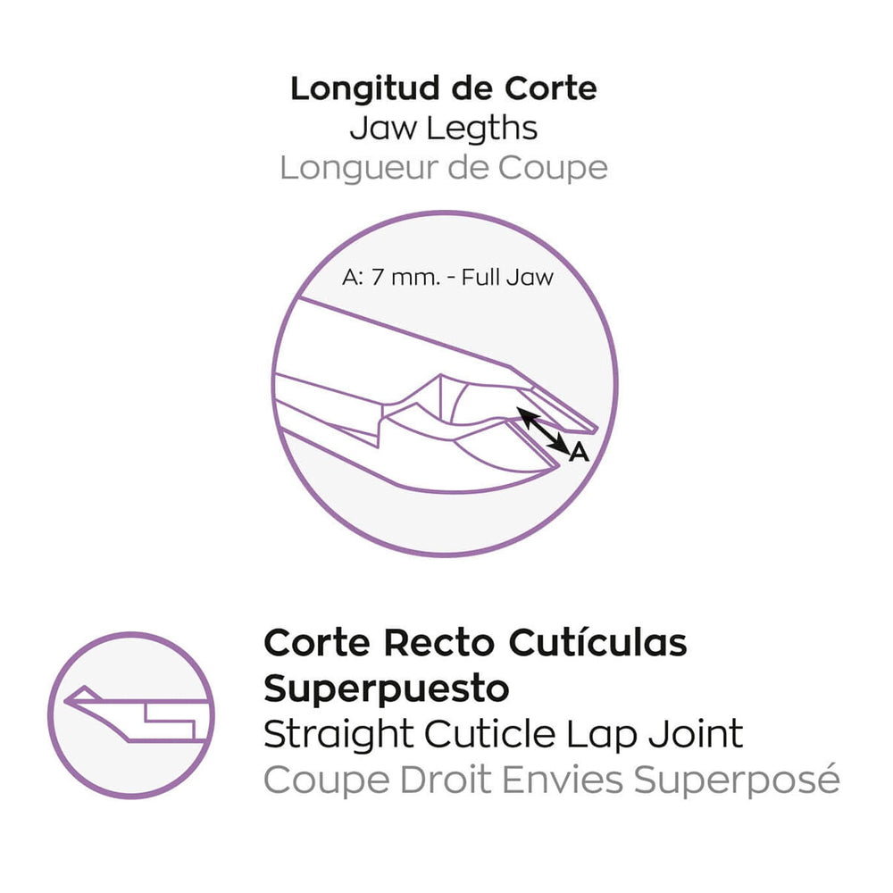 3 Claveles - Alicate para Cutículas 10 cm Corte 7 mm. Acero al Carbono Forjado en Caliente