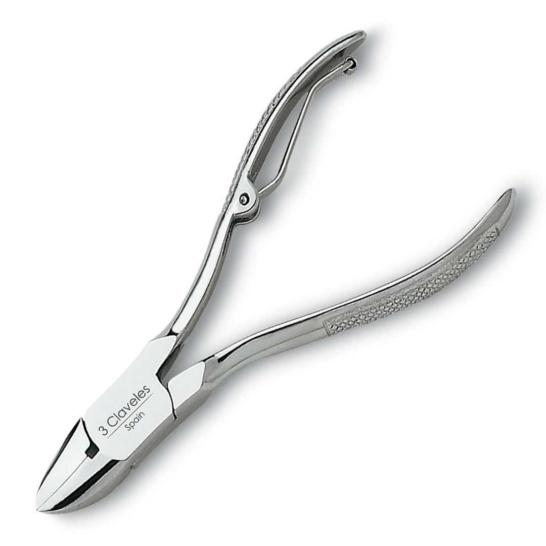 3 Claveles - Alicate de Uñas Curvo de 10 cm. Acero al Carbono Forjado en Caliente