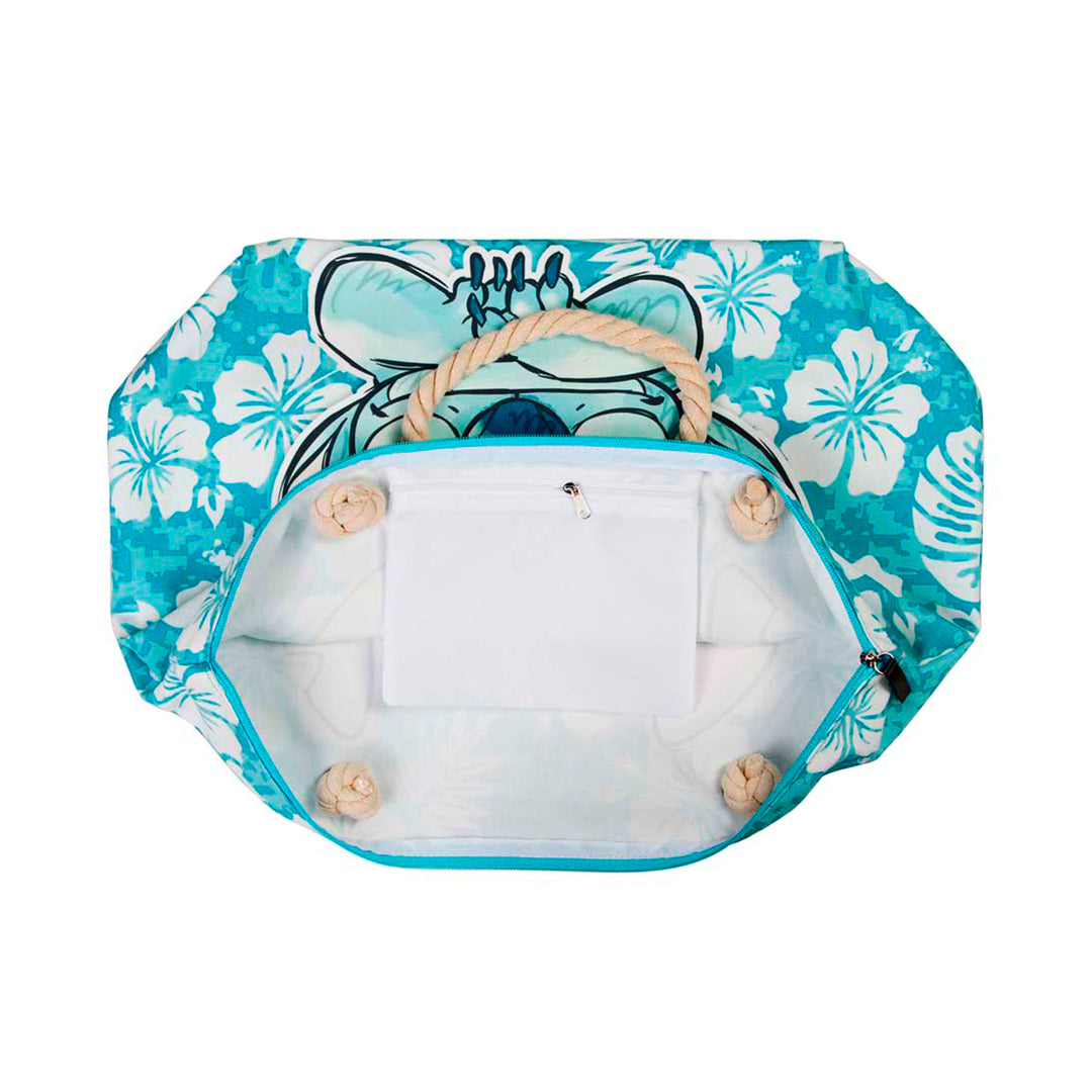 KARACTERMANIA - Bolsa de Playa Soleil con Neceser de Regalo. Lilo y Stitch Aloha