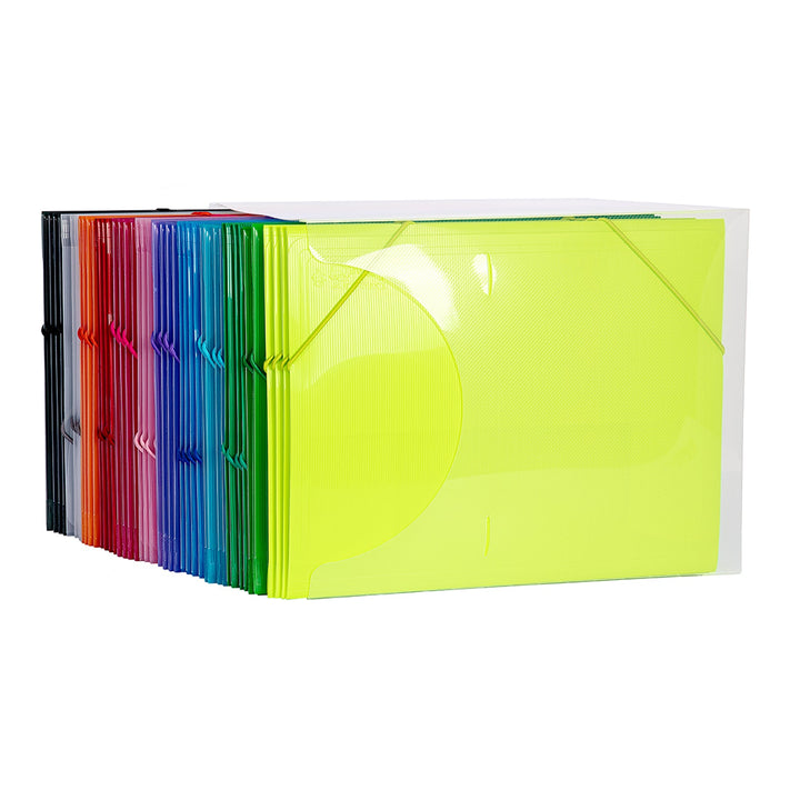 Office Box - Carpeta de Solapas A4+ Translúcida con Cierre de Goma Ancha