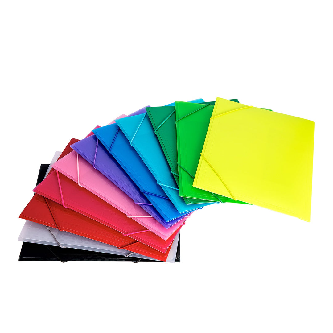 Office Box - Carpeta de Solapas A4+ Translúcida con Cierre de Goma Ancha