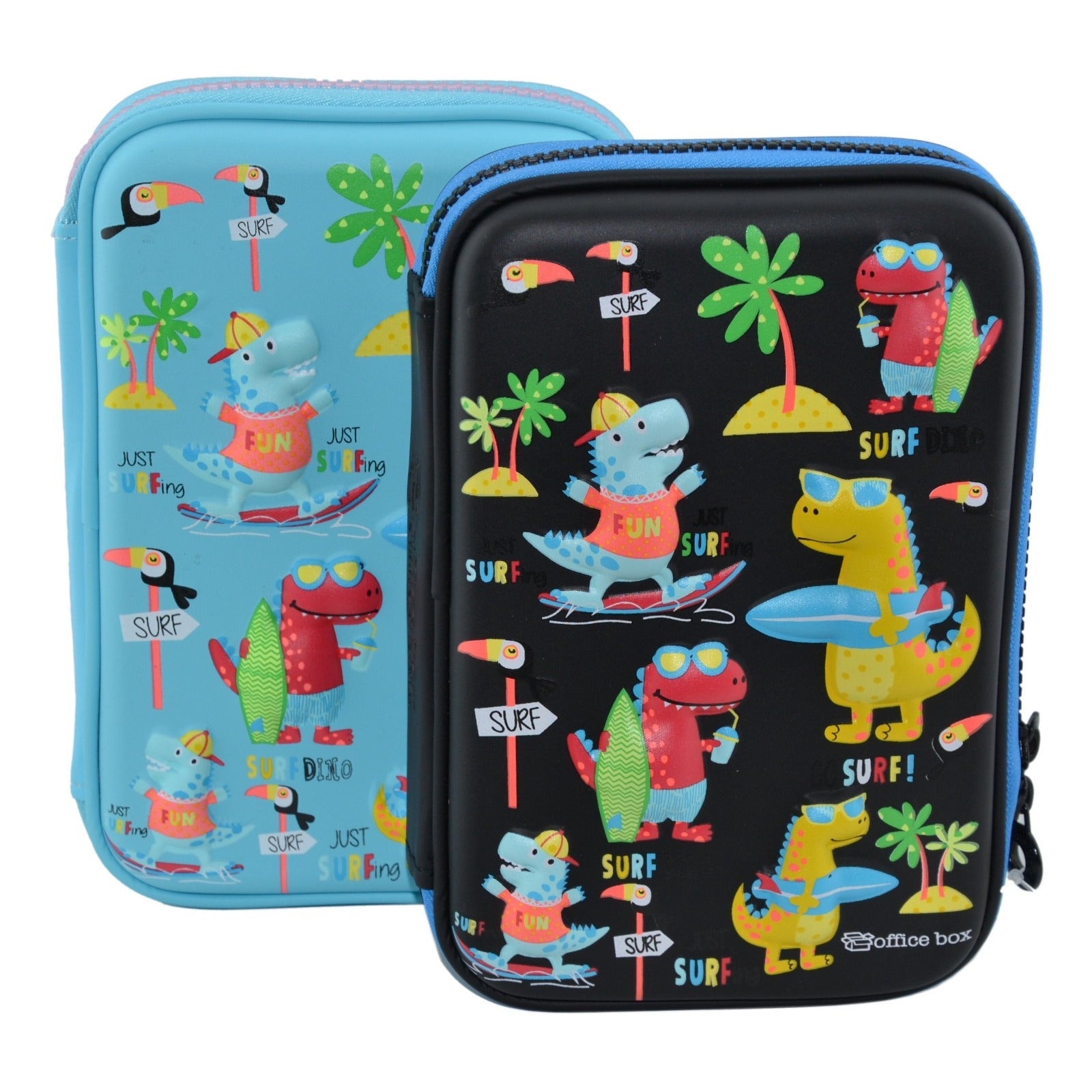 Estuche 3D Magic Plumier Multicompartimento con Cuerpo Rígido en EVA con Relieve. Modelo Surf