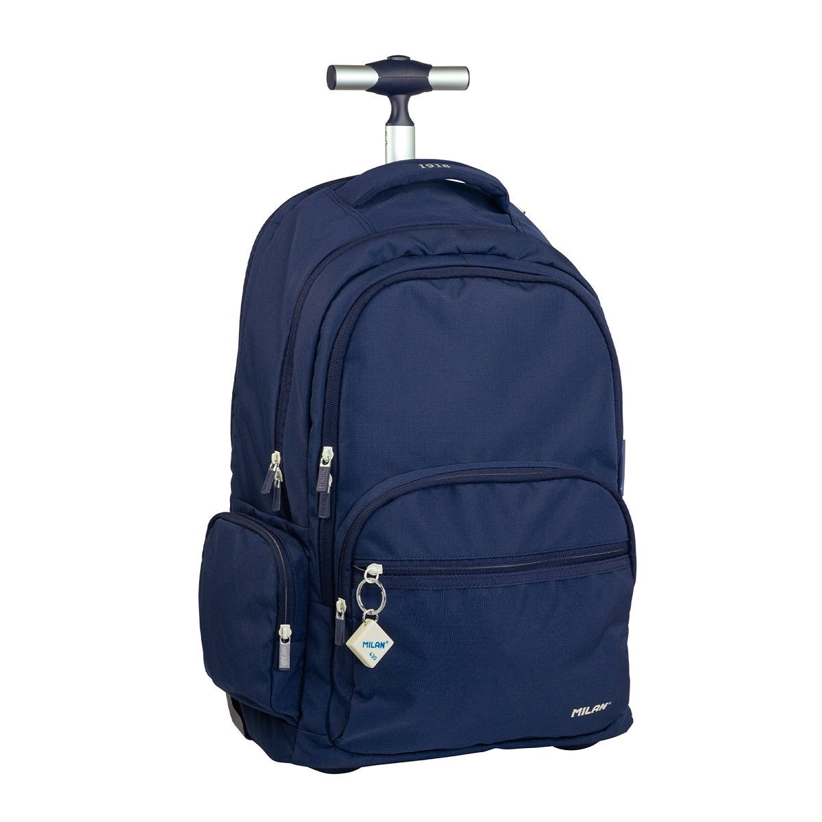 MILAN - Mochila Escolar con Ruedas y 6 Cremalleras, Acolchada y para Portatil. 1918 Azul