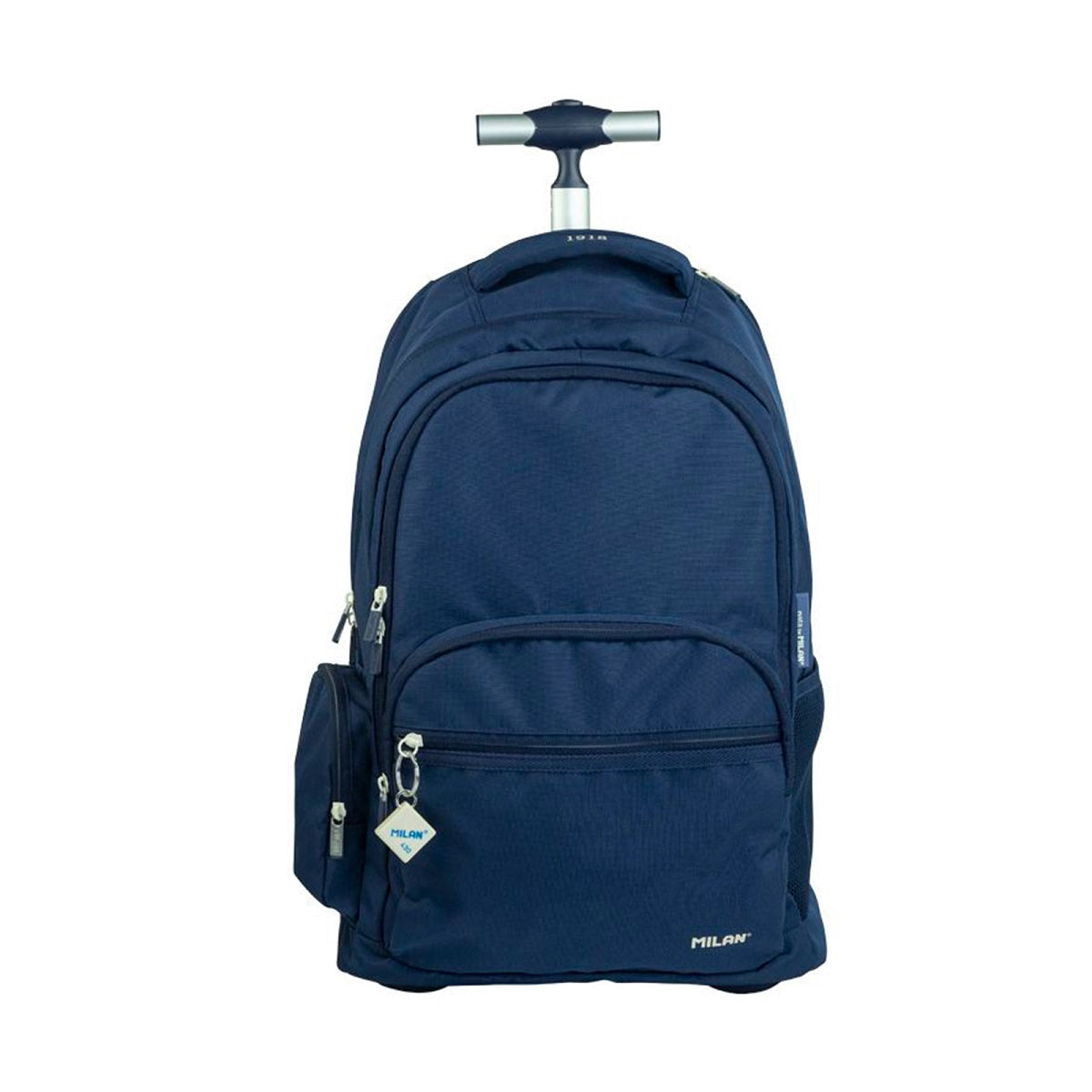 MILAN - Mochila Escolar con Ruedas y 6 Cremalleras, Acolchada y para Portatil. 1918 Azul