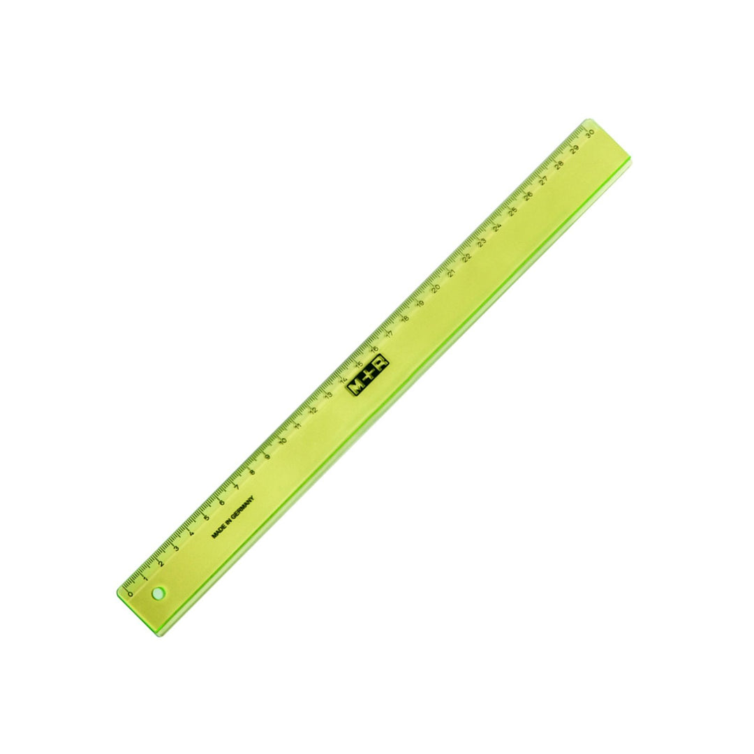 M+R - Regla de Plástico con Base Biselada, 30 cm