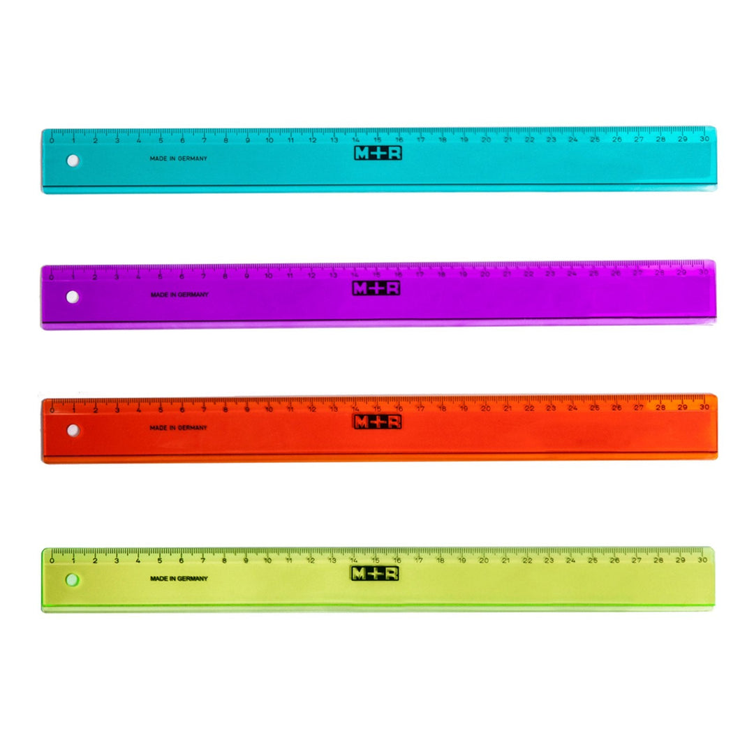 M+R - Regla de Plástico con Base Biselada, 30 cm