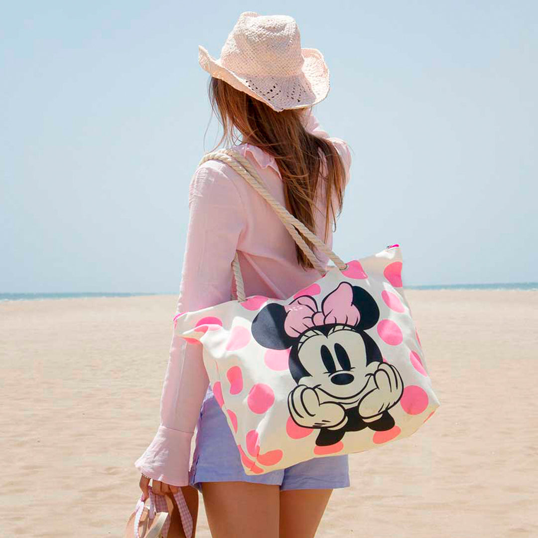 KARACTERMANIA - Bolsa de Playa Soleil con Neceser de Regalo. Minnie Mouse Dots