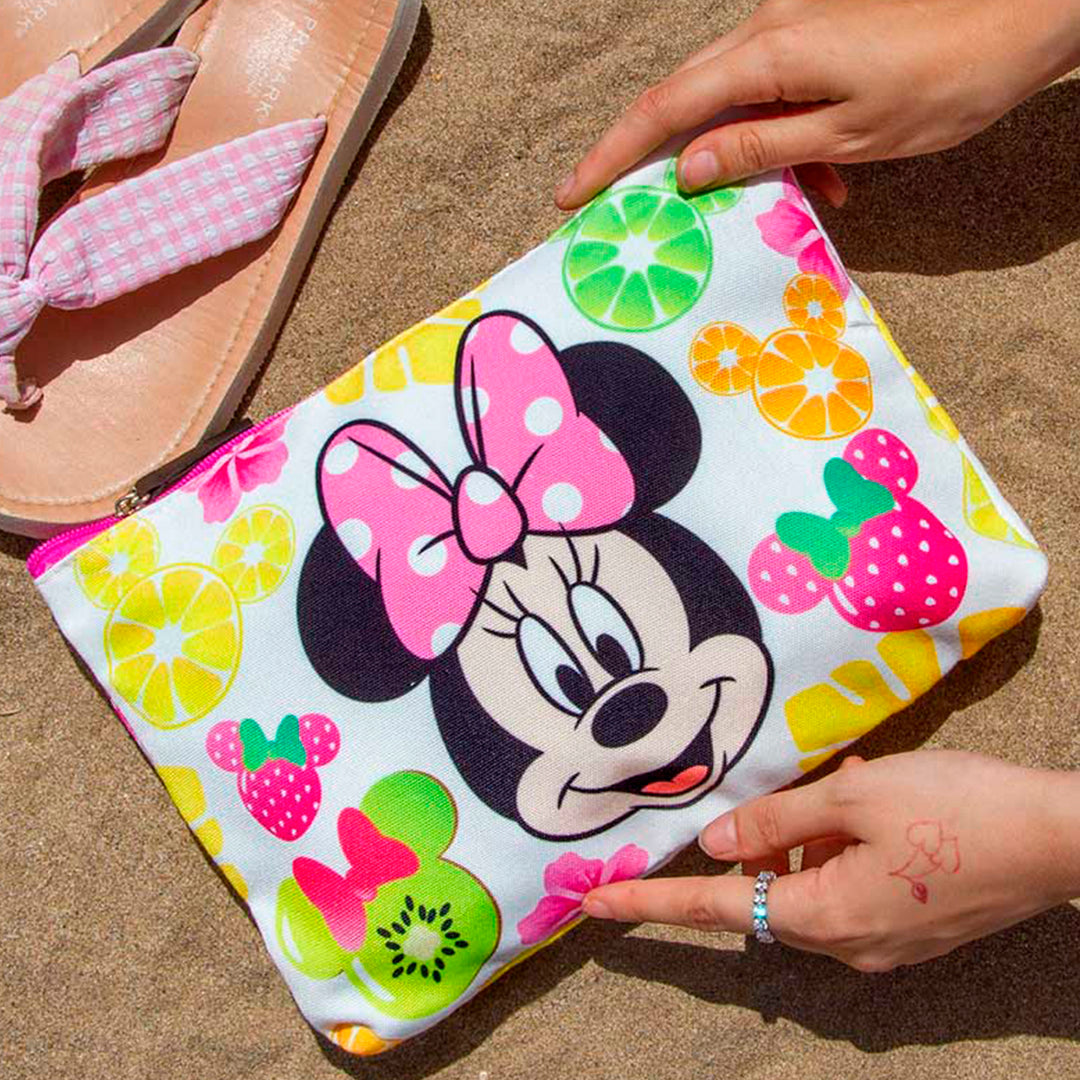 KARACTERMANIA - Bolsa de Playa Soleil con Neceser de Regalo. Minnie Mouse Fruits