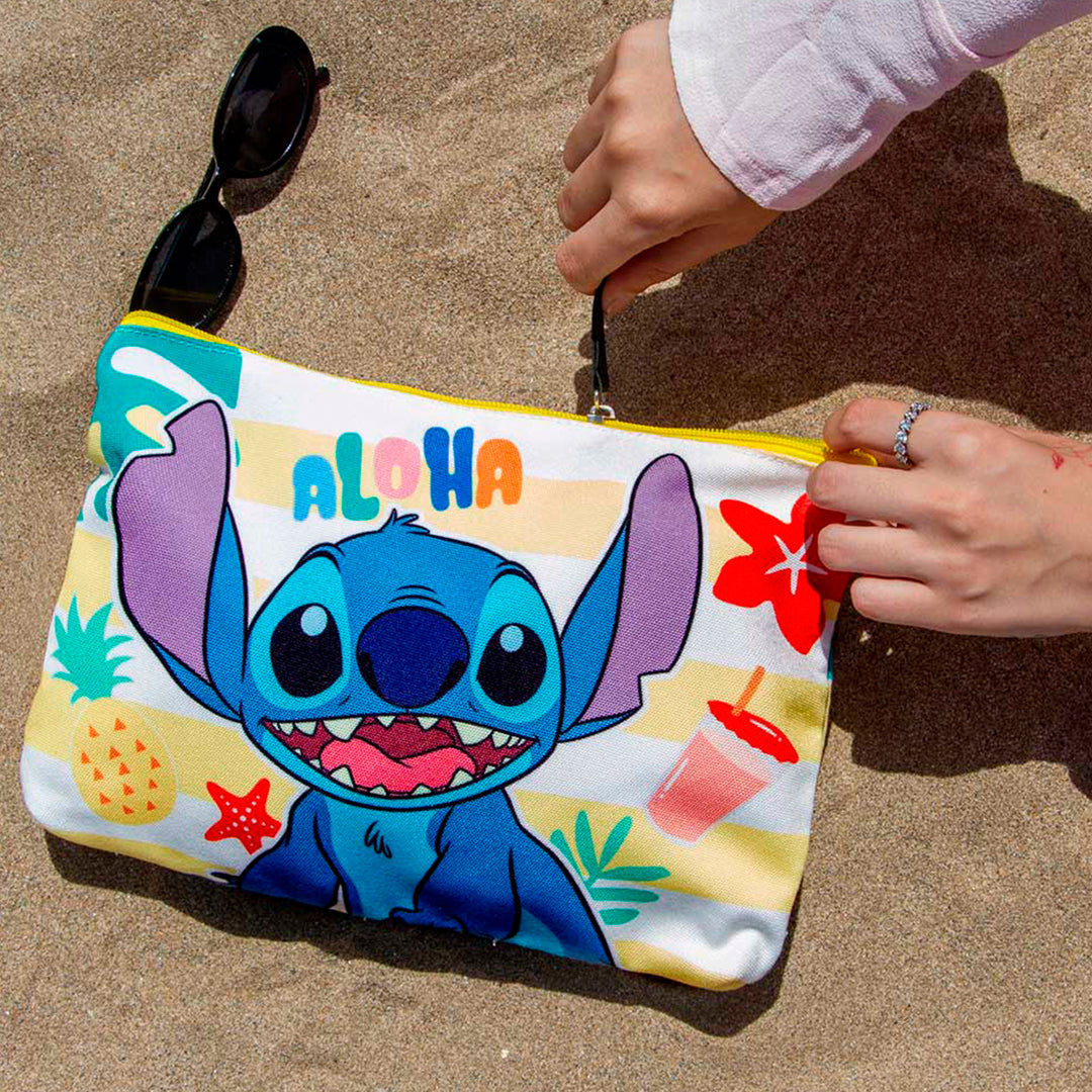 KARACTERMANIA - Bolsa de Playa Soleil con Neceser de Regalo. Lilo y Stitch Sun