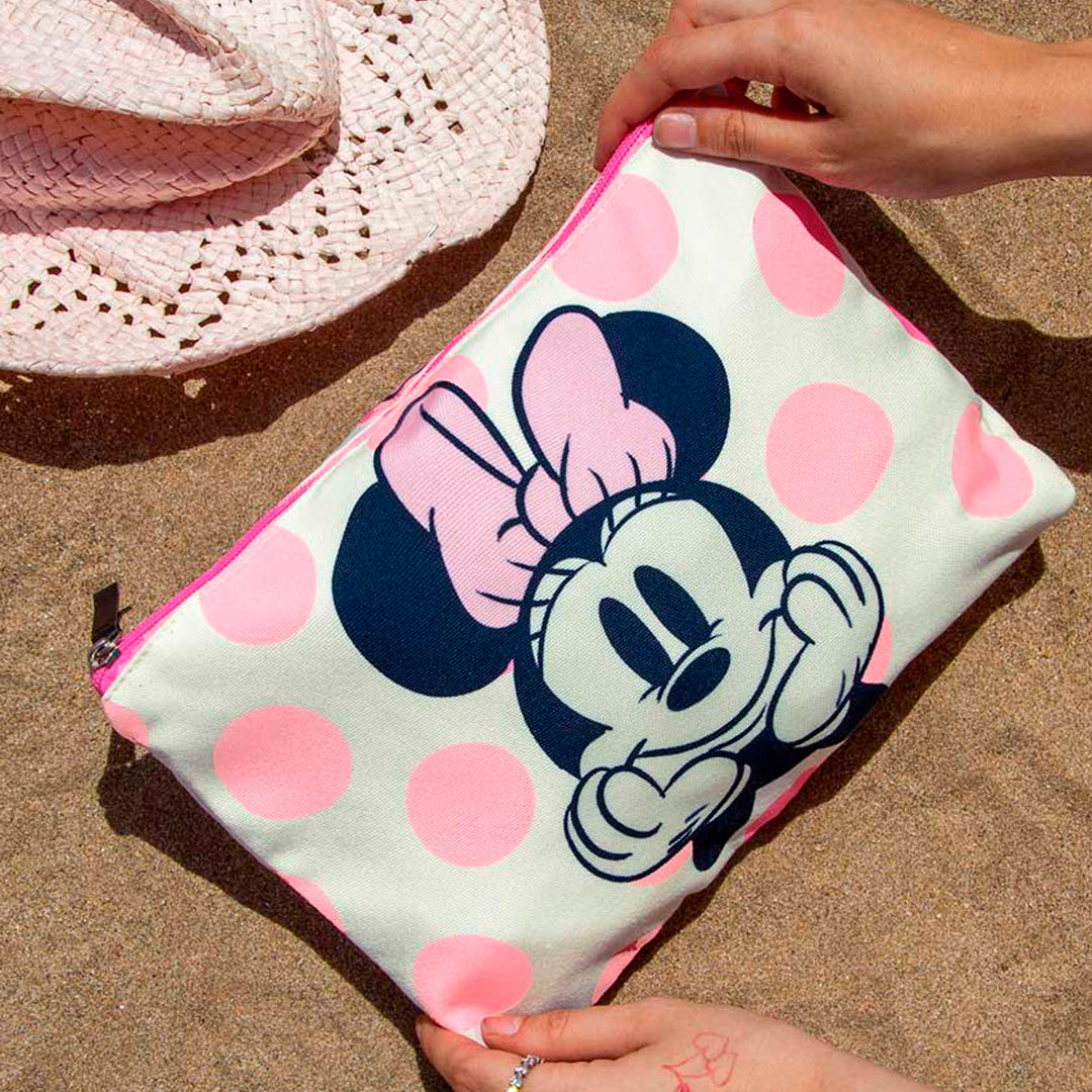 KARACTERMANIA - Bolsa de Playa Soleil con Neceser de Regalo. Minnie Mouse Dots