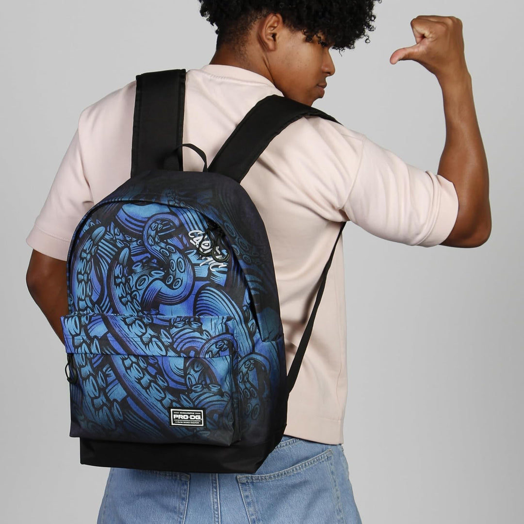 PRODG Caothic- Mochila Urbana con Un Compartimento y 2 Bolsillos Frontales. Azul