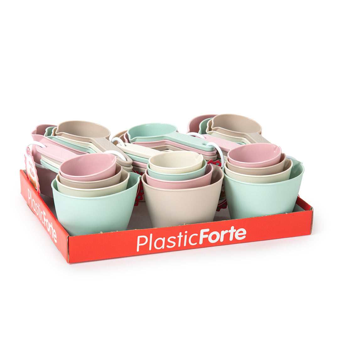 Plastic Forte - Set 4 Cazos Medidores para Cocina de Distintas Capacidades. Varios Colores