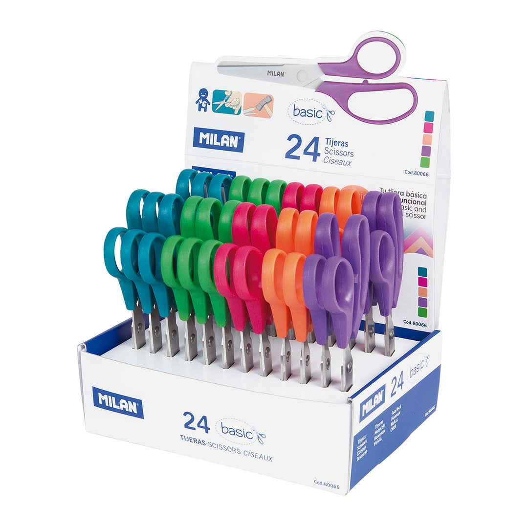 MILAN - Tijeras Escolares de 13.3 cm con Punta Redonda. Surtido