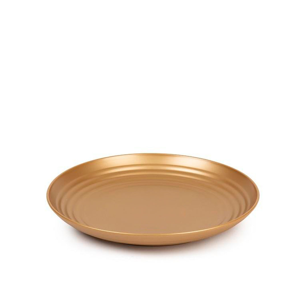Plastic Forte - Plato Classic Llano 20 cm Reutilizable. Ideal Fiestas. Oro