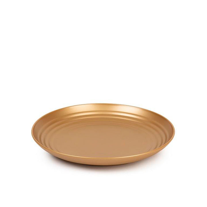 Plastic Forte - Plato Classic Llano 20 cm Reutilizable. Ideal Fiestas. Oro