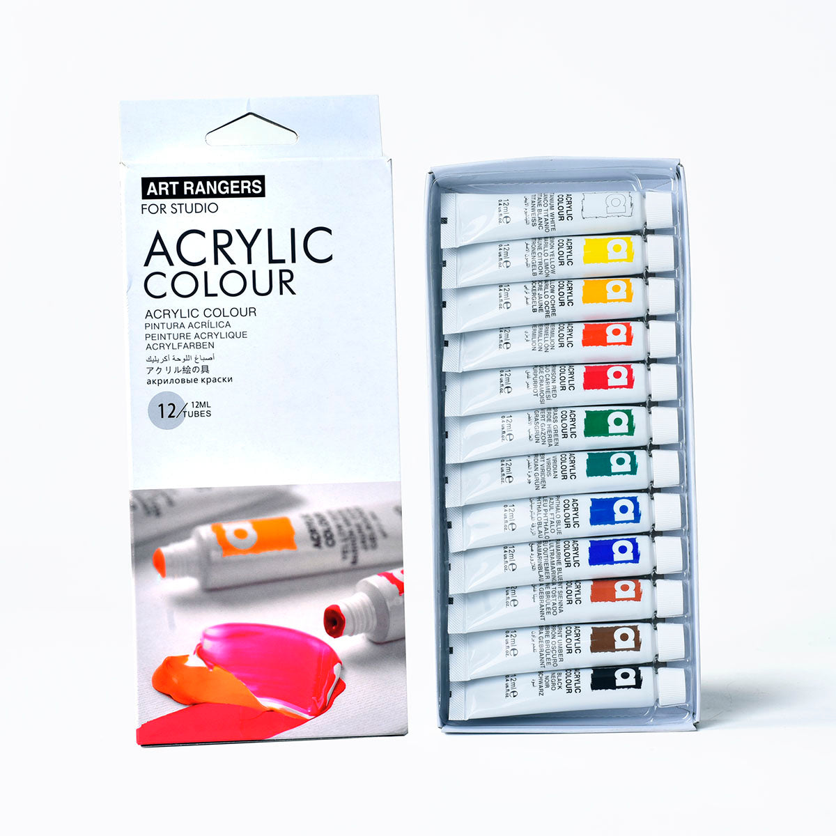 ARTIST - Pintura Acrílica, Set de 12 Tubos de Colores Surtidos