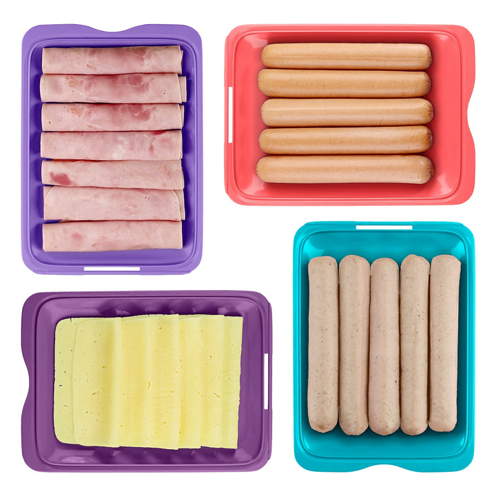 TATAY Fresh - Lote de 6 Recipientes Porta Embutidos y Alimentos. Colores Basicos ON