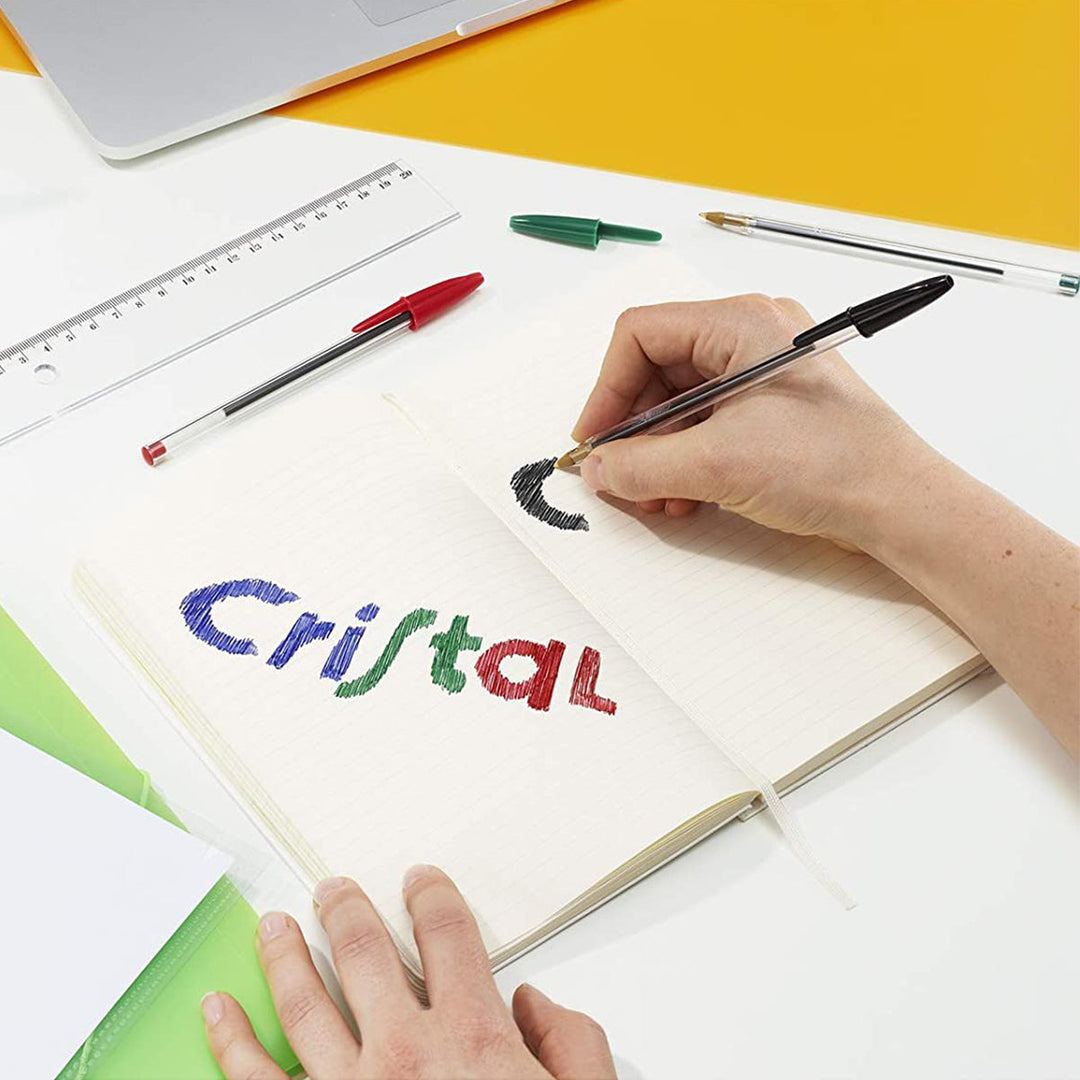 BIC - Caja de 50 Bolígrafos Cristal Original Medium de Tinta de Aceite. Negro