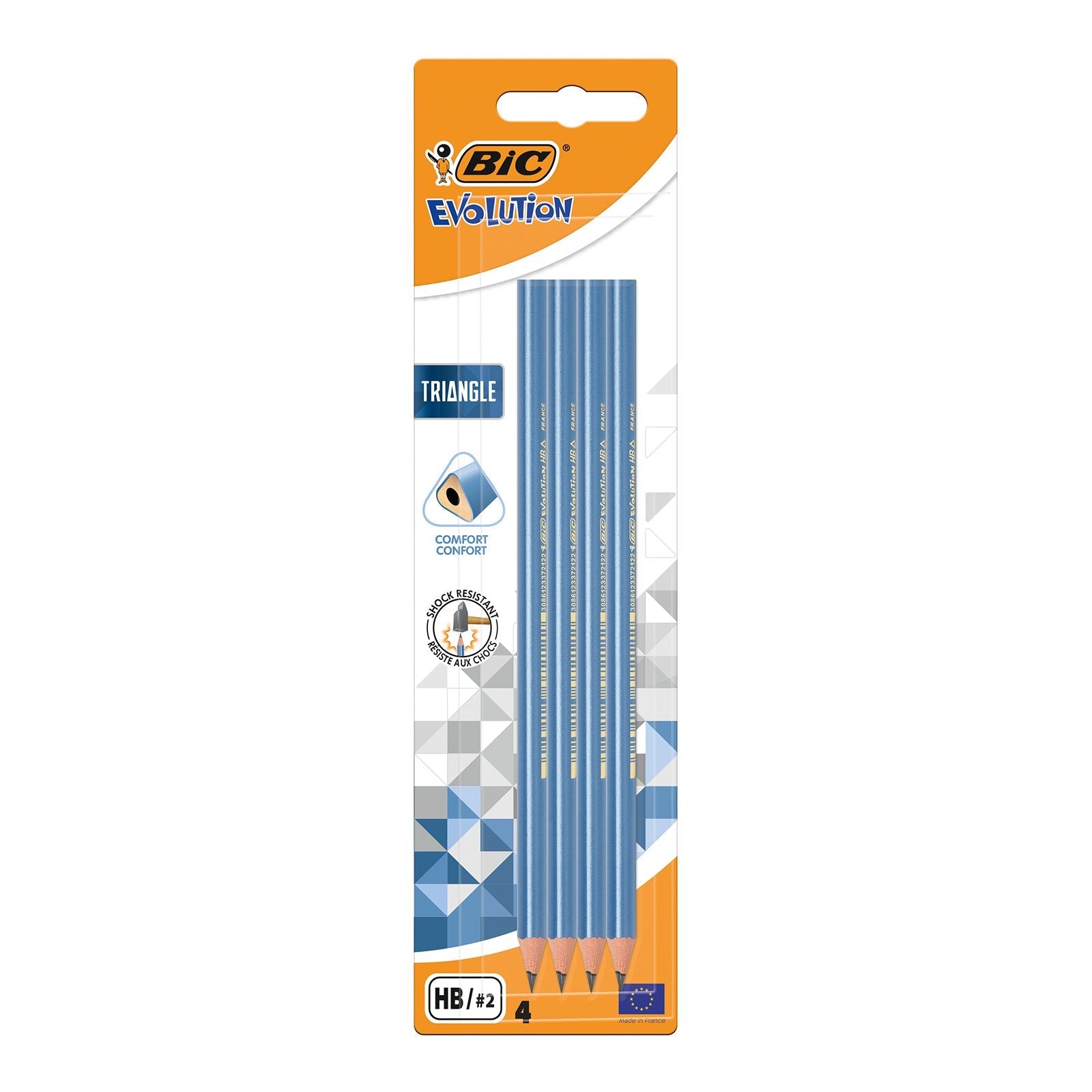 BIC 964912 - Blíster con 4 Lápices de Grafito HB Nº2 EVOLUTION Triangle