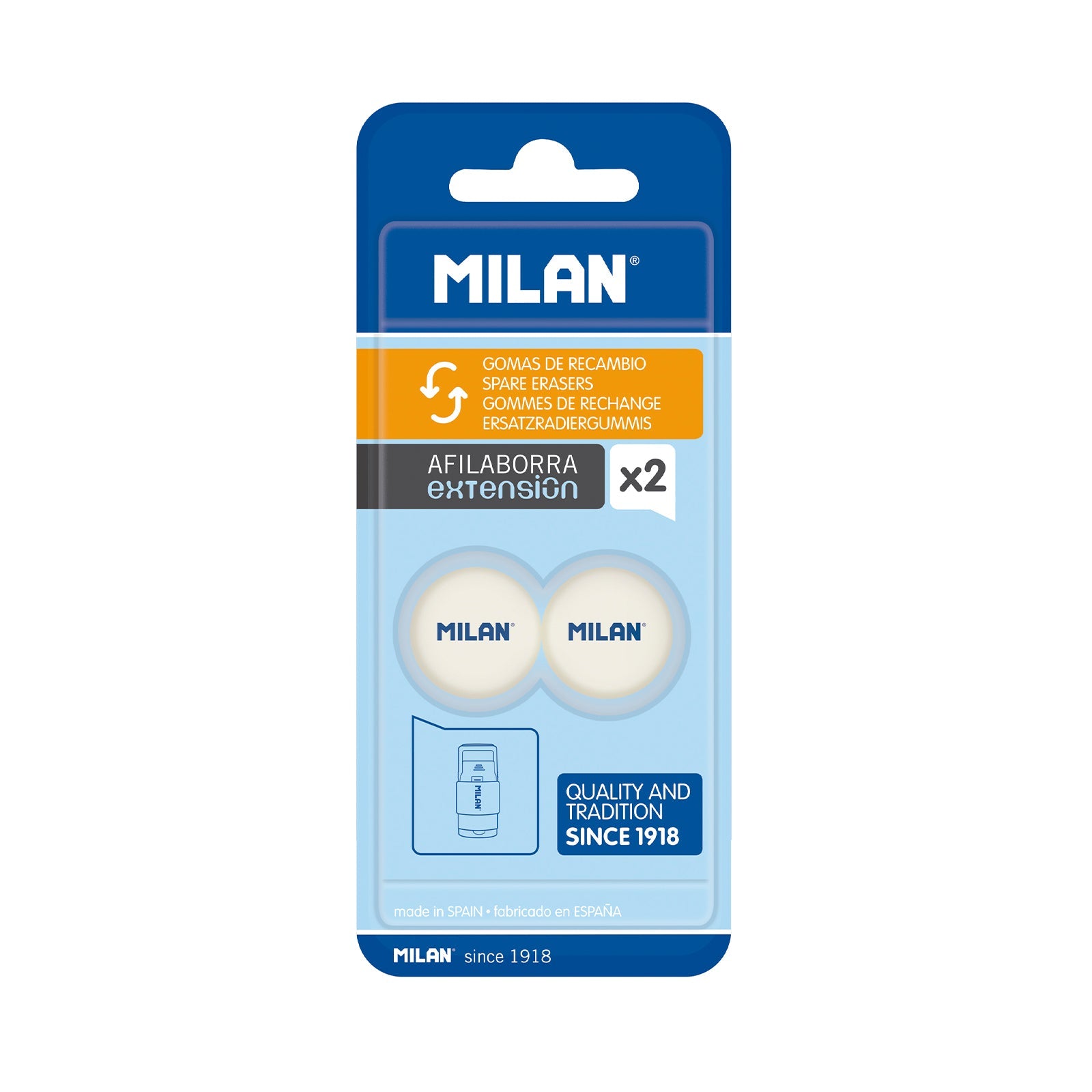 MILAN - Blíster 2 Gomas de Recambio para Goma Extensión