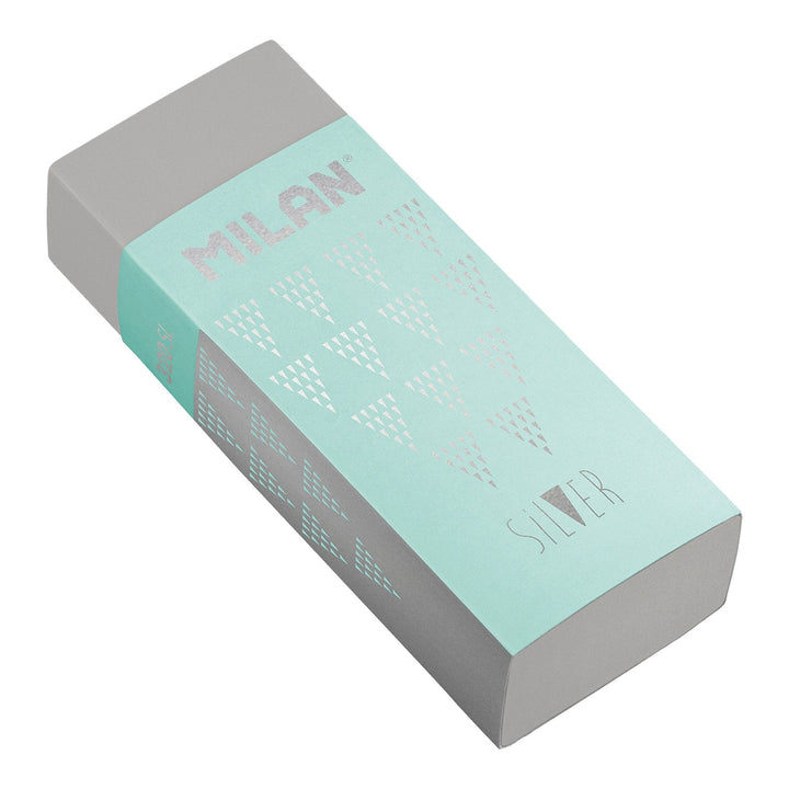 MILAN CPM320SL - Goma de Borrar Suave y Versátil Tipo Nata® 320, Edición Silver