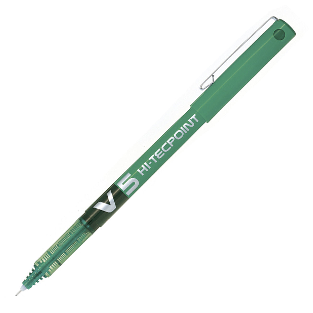 PILOT - Set de 6 Bolígrafos Roller V5 HI-TECPOINT Punta Extra Fina 0.5 mm. Verde