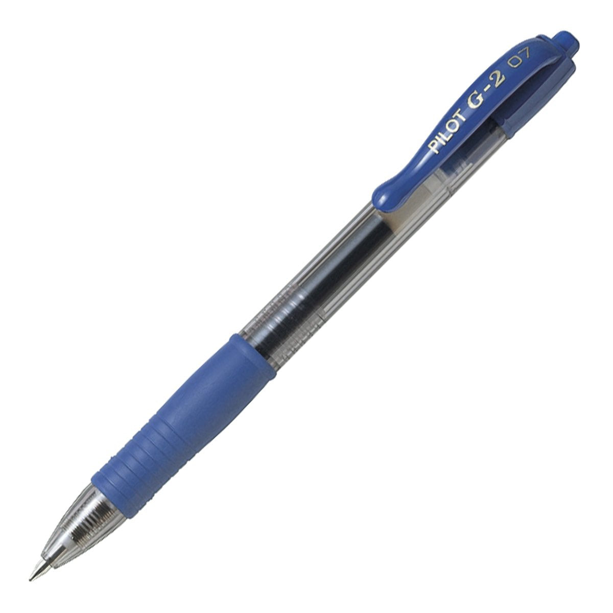 Bolígrafo Roller Ball Retráctil de Punta Fina con Grip PILOT G-2 0.7 mm, Tinta Base de Gel Azul