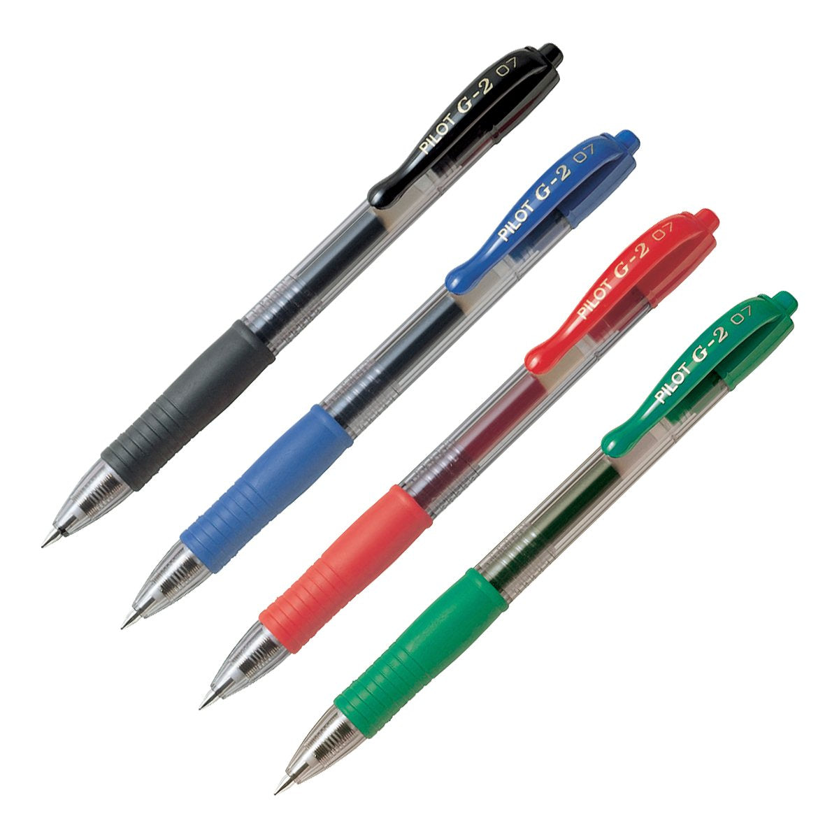 Bolígrafo Roller Ball Retráctil de Punta Fina con Grip PILOT G-2 0.7 mm, Tinta Base de Gel Verde