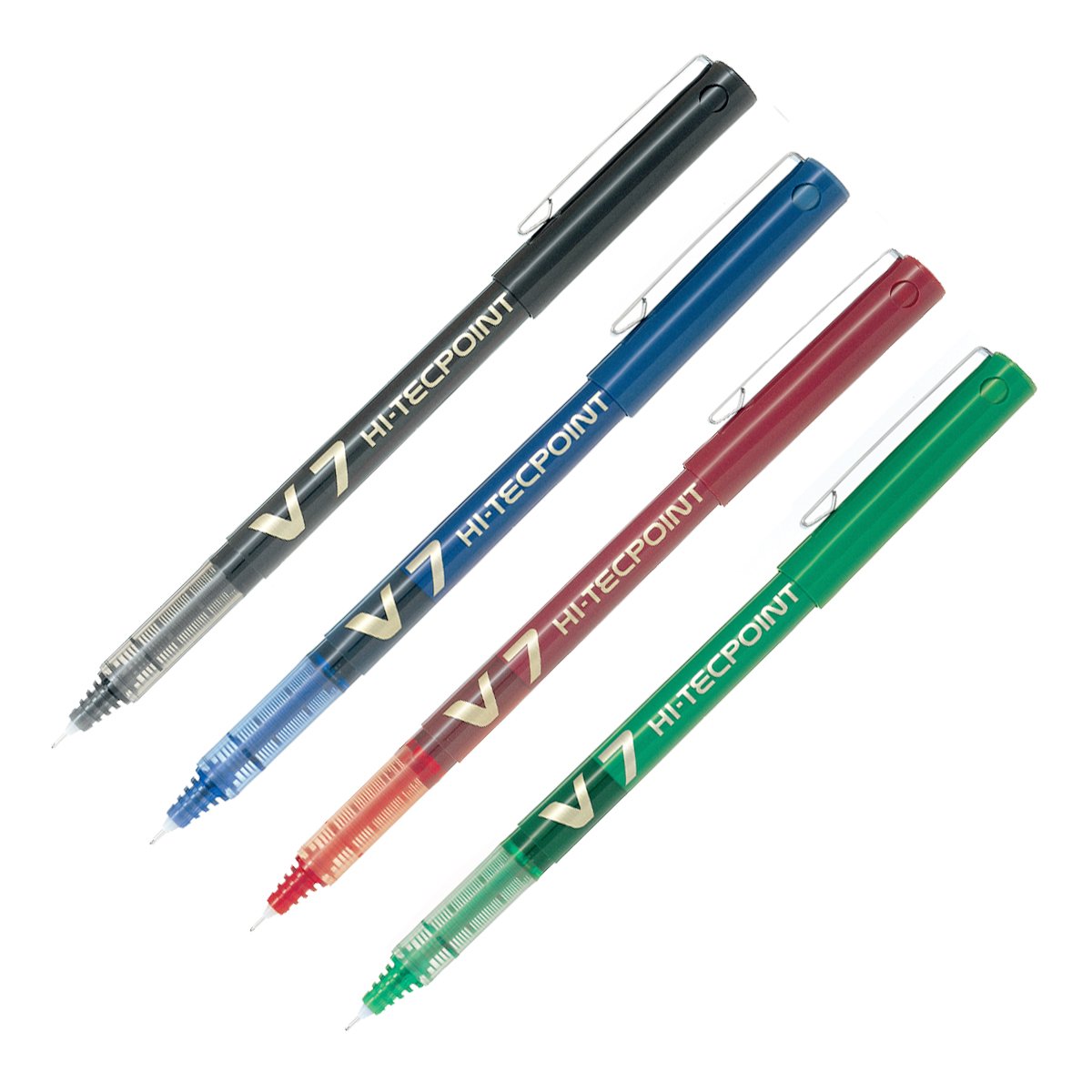 Bolígrafo Roller Ball de Punta Fina PILOT V7 HI-TECPOINT 0.7 mm, Tinta Líquida Negro