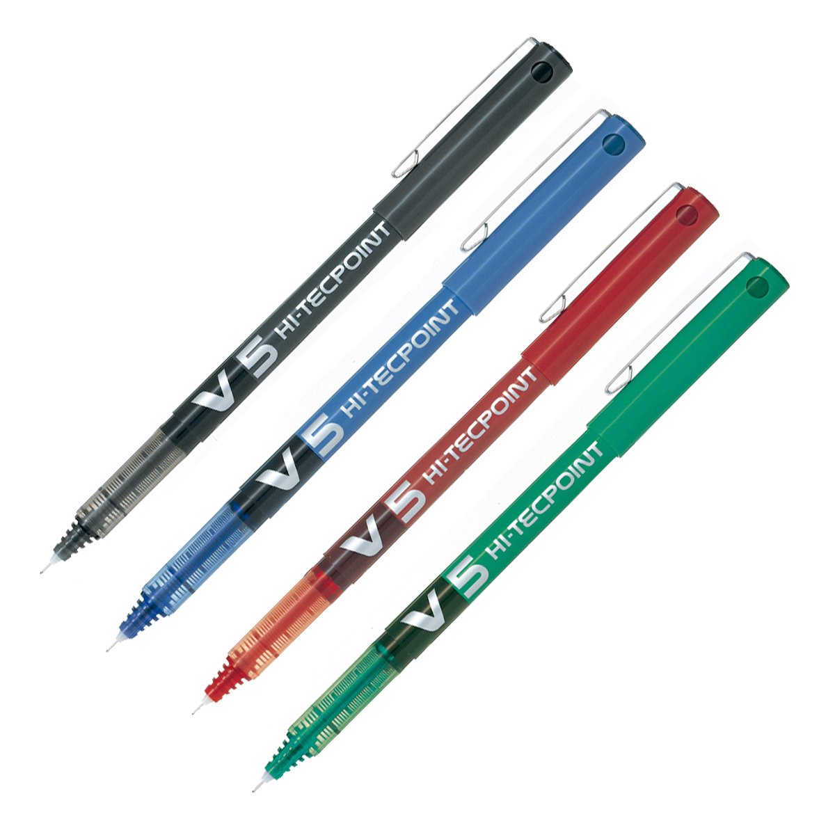 Bolígrafo Roller Ball de Punta Extra Fina PILOT V5 HI-TECPOINT 0.5 mm, Tinta Gel Rojo