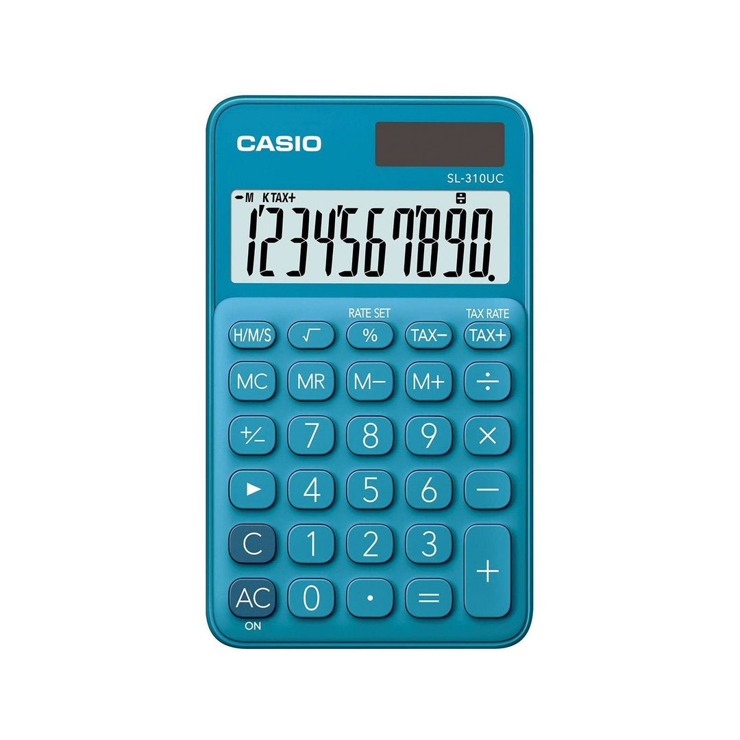 CASIO SL-310UC-PK - Calculadora de Bolsillo 10 Dig. con Estuche, Solar y Batería. Rosa