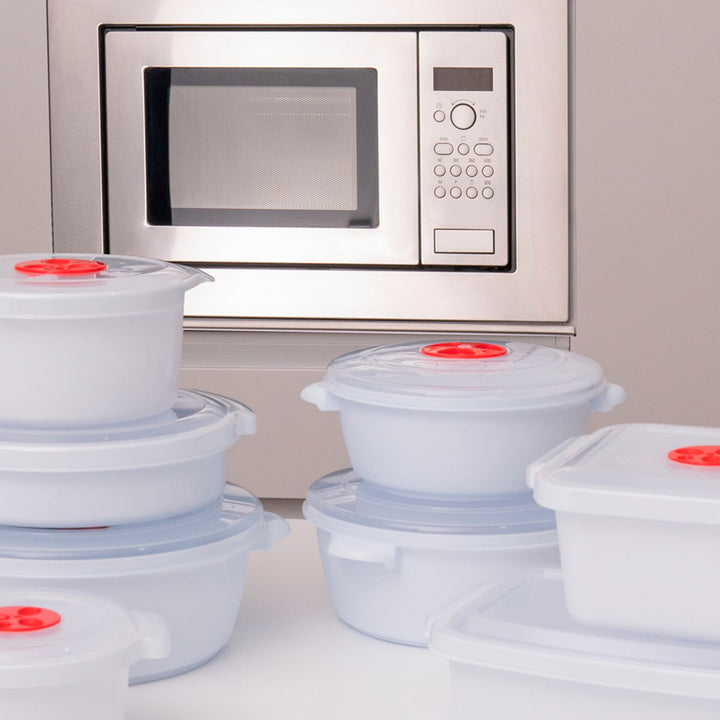 Plastic Forte - Recipiente para Cocinar al Microondas de 2L con Válvula. Rosa