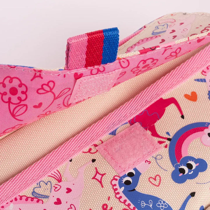 Milan Flowicorn - Estuche Portatodo Triple con Cuatro Cremalleras para Material Escolar