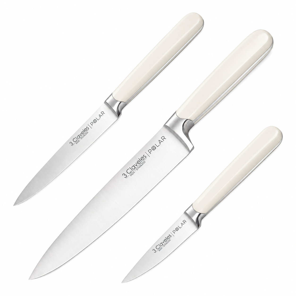 3 Claveles Polar - Juego de 3 Cuchillos de Cocina en Acero Forjado Gama Cocinero