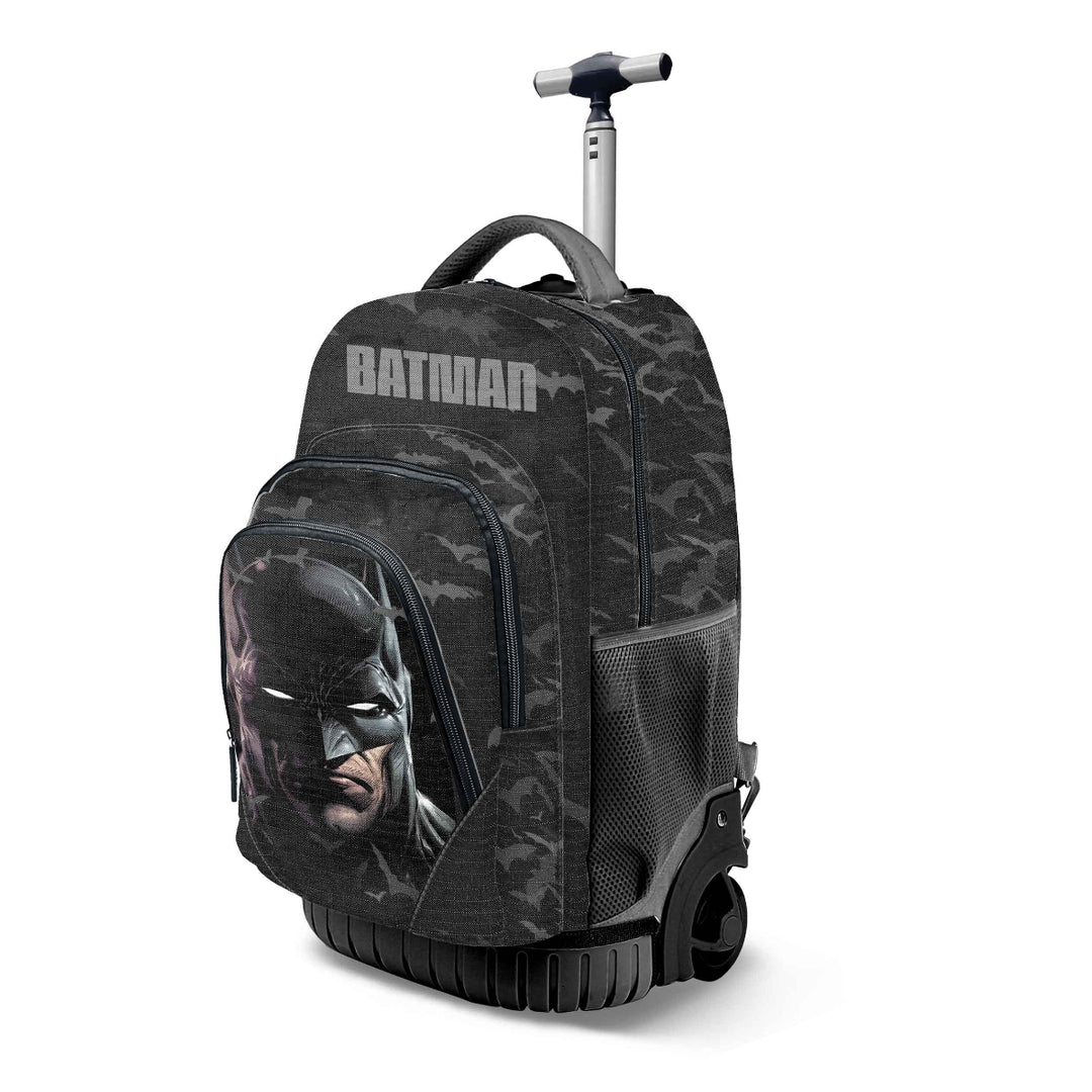 KARACTERMANIA - Batman Face Mochila Escolar con Ruedas Trolley GTS FAN