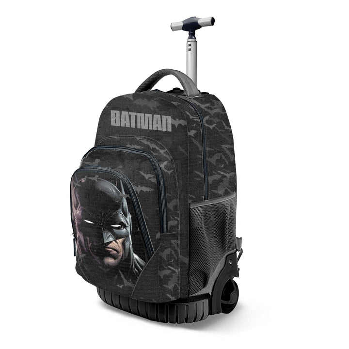 KARACTERMANIA - Batman Face Mochila Escolar con Ruedas Trolley GTS FAN