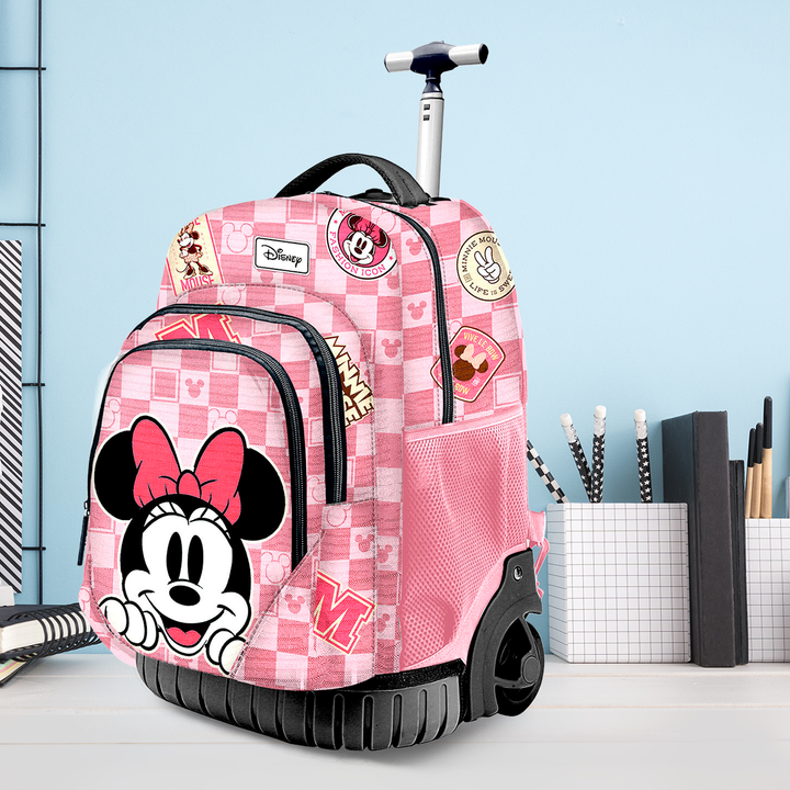 KARACTERMANIA - Disney Minnie Mouse Journey Mochila Escolar con Ruedas Trolley GTS FAN