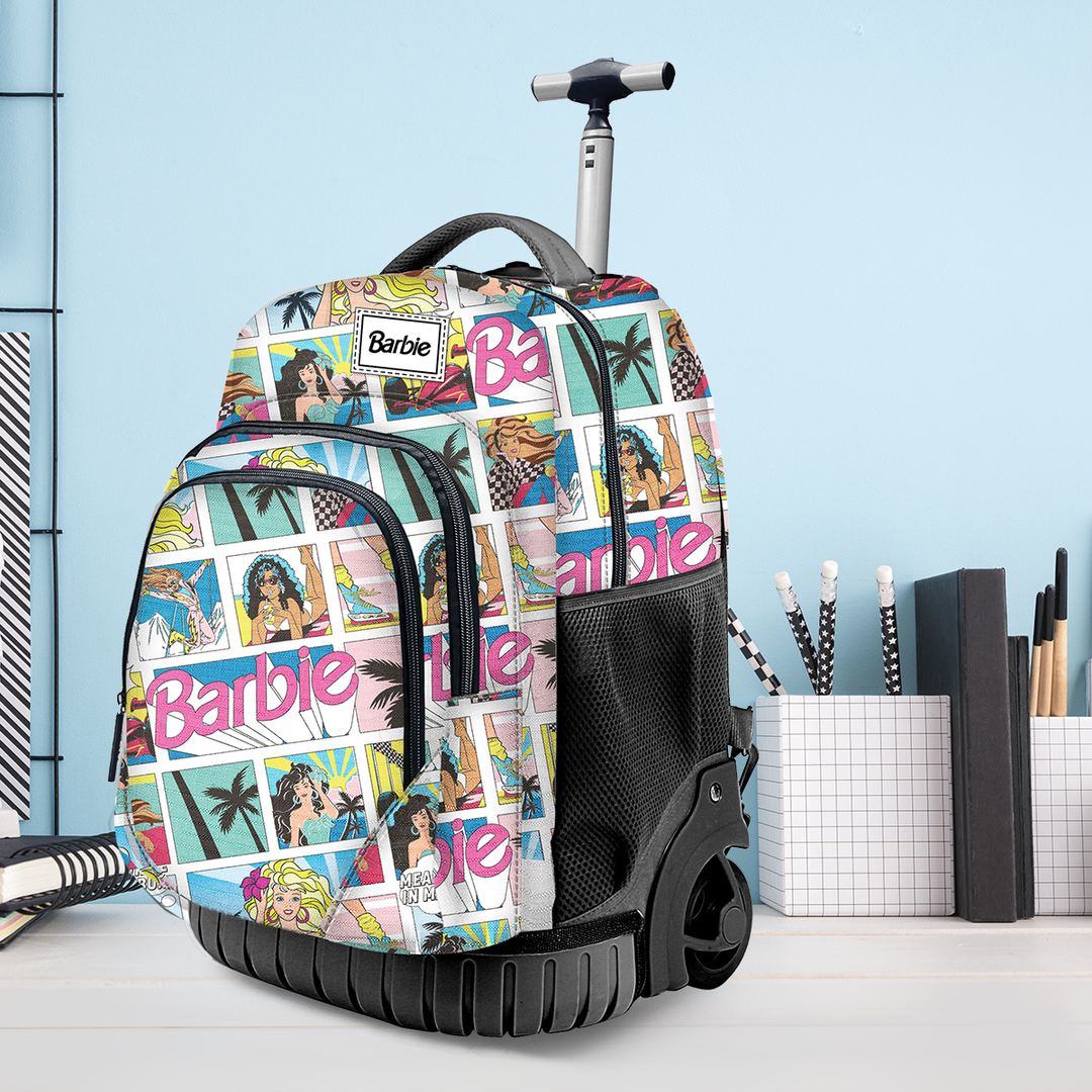 KARACTERMANIA - Barbie Comic Mochila Escolar con Ruedas Trolley GTS FAN