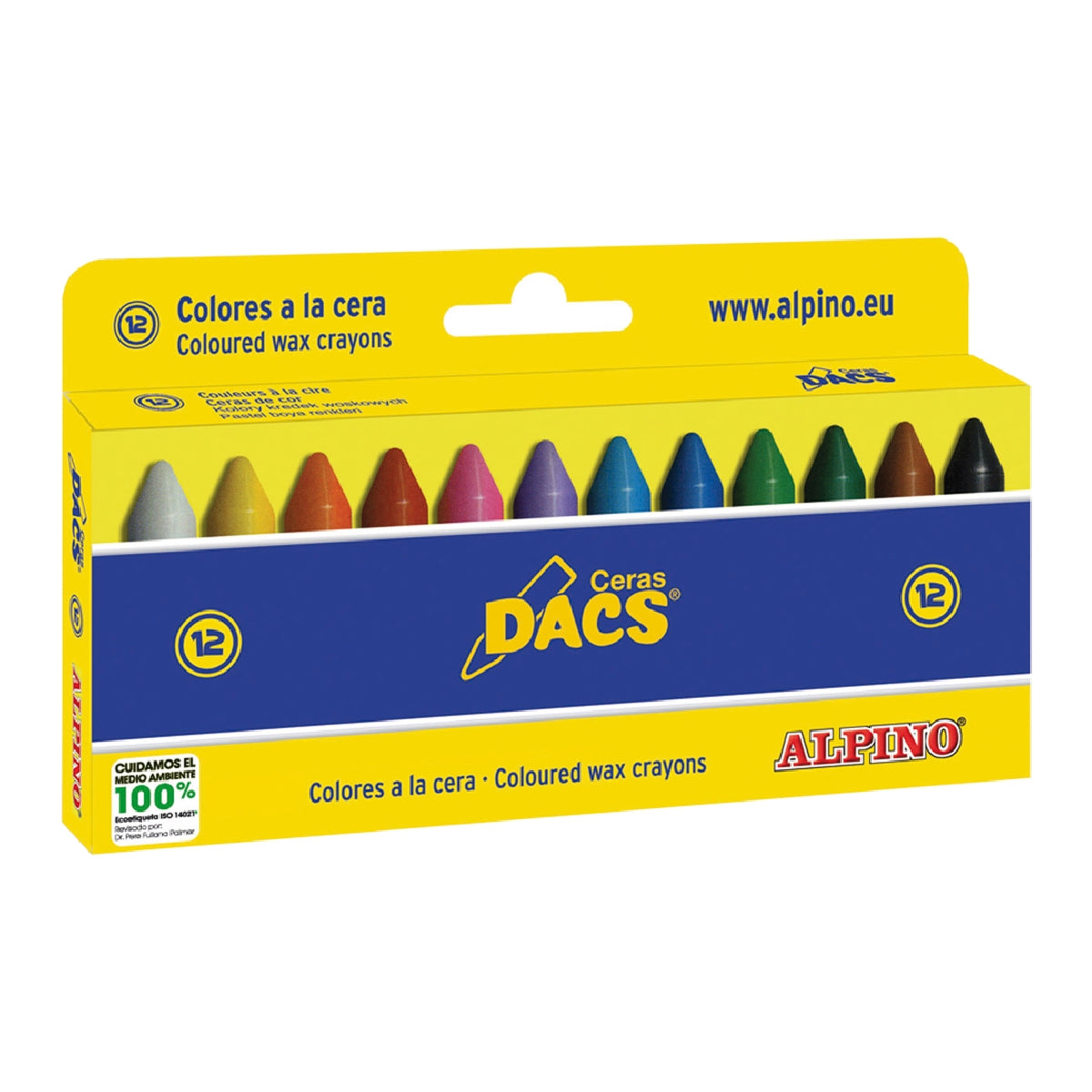 DACS - Lapices Cera Dacs Caja de 12 Colores Surtidos