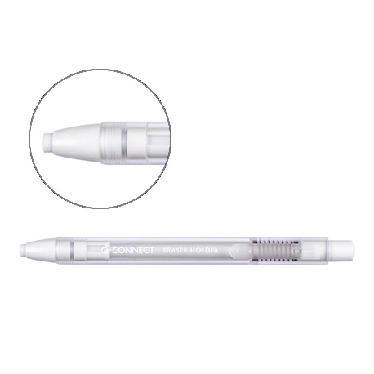 Q-CONNECT - Portagomas Q-Connect Con Clip Punta Goma Blanca Redonda Color Blanco 5x90 mm
