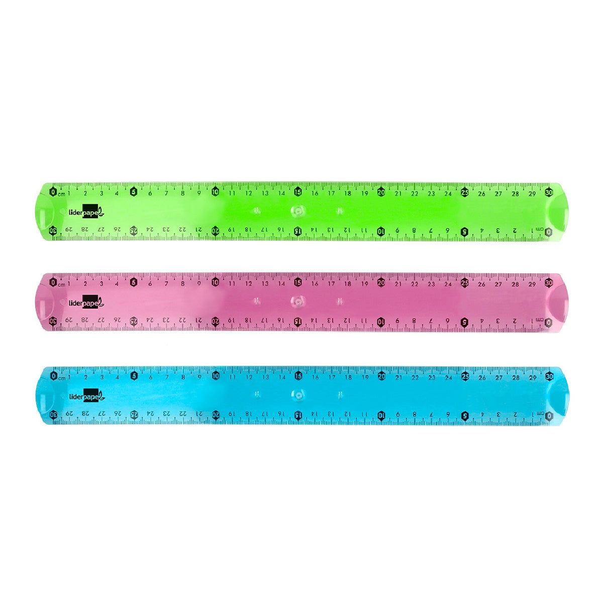 LIDERPAPEL - Regla Liderpapel Plastico Flexible 30 cm Colores Surtidos