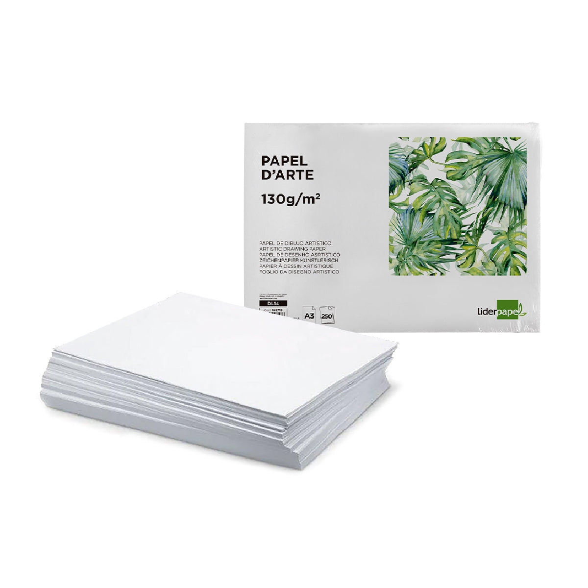 LIDERPAPEL - Papel Dibujo Liderpapel 297x420 mm 130 GR Sin Recuadro Din A3 Hoja