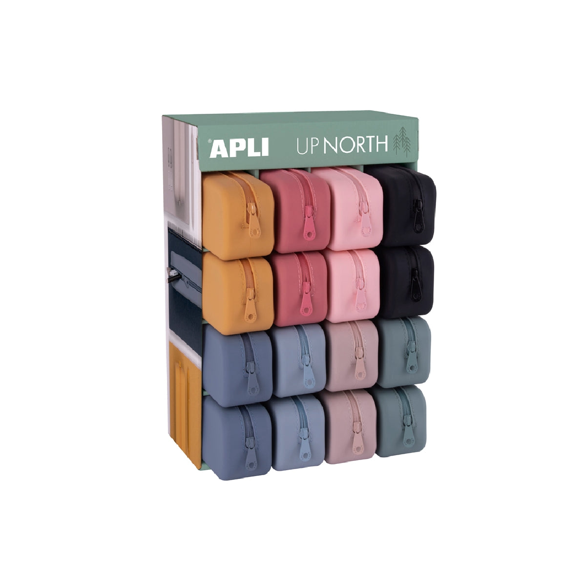 APLI - Estuche Escolar Portatodo Apli UP North Silicona. Negro