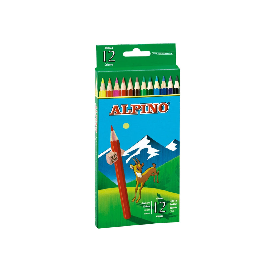 MADERA - Lapices de Colores Alpino 654 Caja de 12 Colores Largos