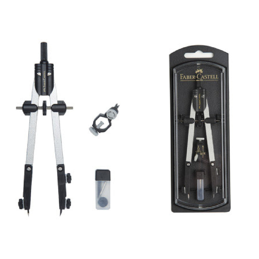 FABER CASTELL - Compas Faber Castell Escolar de Ajuste Rapido Con Adaptador Universal