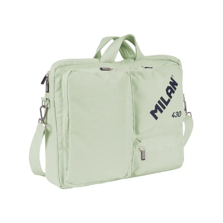 MILAN 1918 - Maletín Portátil hasta 17”. Acolchado, Resistente y con Correa Ajustable. Verde