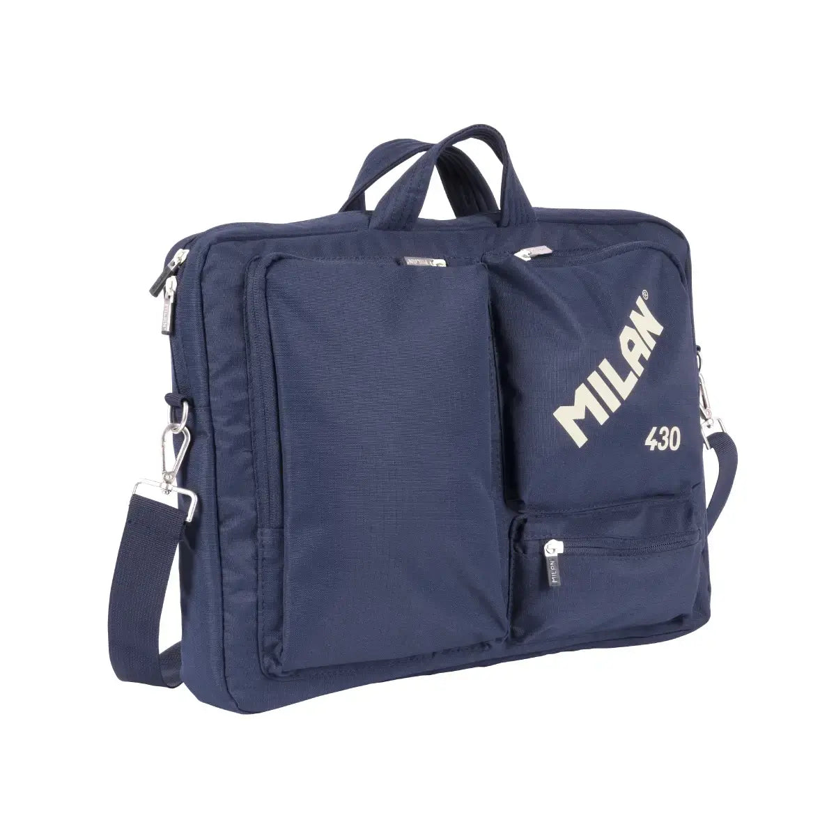 MILAN 1918 - Maletín Portátil hasta 17”. Acolchado, Resistente y con Correa Ajustable. Azul
